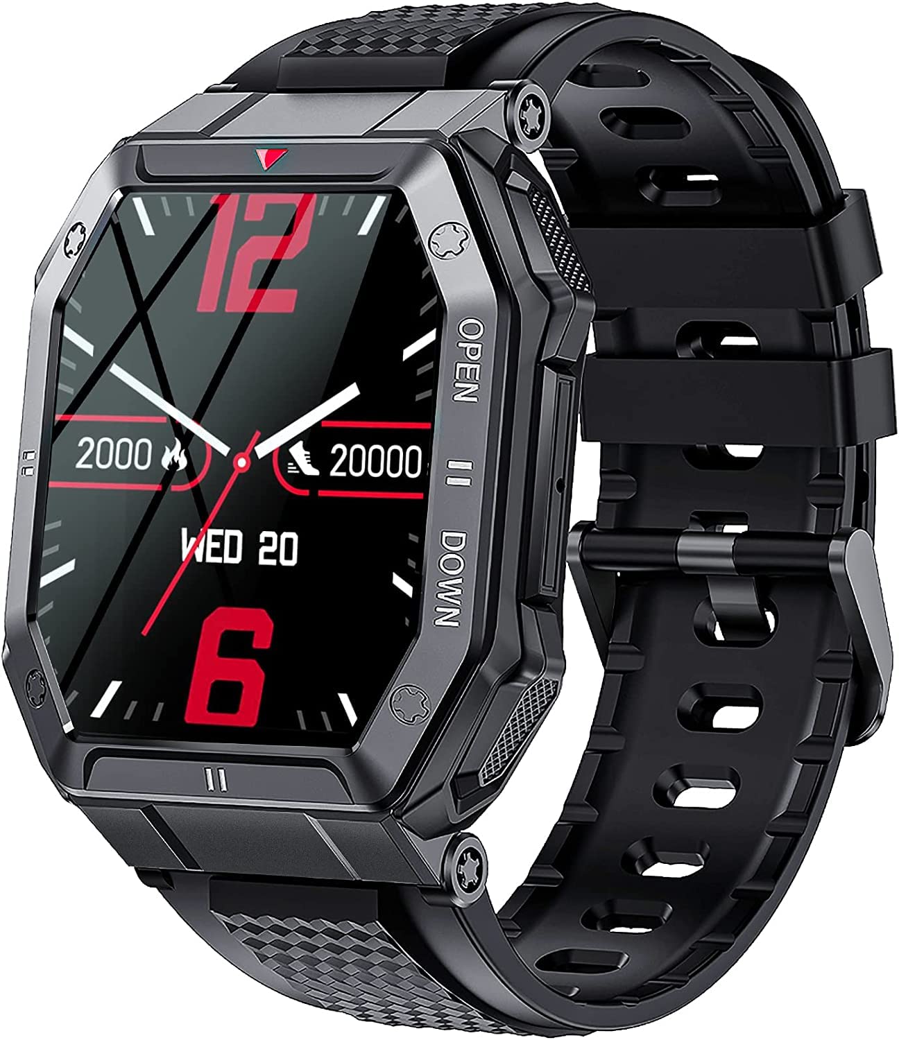 Military Smartwatch for Men with Call Answer/Make Outdoor Tactical Sports Watch Rugged 1.85 Military Smartwatch for Men with Call Answer/Make Outdoor Tactical Sports Watch Rugged 1.85